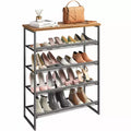 5-Tier Shoe Rack Organizer Industrial Style with Adjustable Shelves for Entryway Closet Hallway