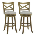 Costway Swivel Bar Stools Set of 2/4 Bar Height Chairs with Hollow Back Soft-padded Seat Grey