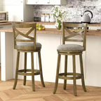 Lot de 2/4 tabourets de bar pivotants Costway, chaises hauteur de bar avec dossier creux, assise rembourrée douce, gris