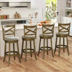 Lot de 2/4 tabourets de bar pivotants Costway, chaises hauteur de bar avec dossier creux, assise rembourrée douce, gris