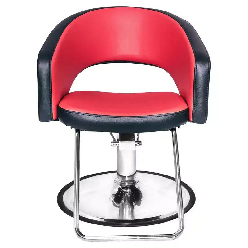 Fauteuil de coiffure professionnel Chromium Olivia avec coussins en mousse haute densité, Noir