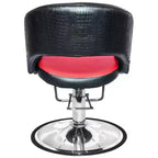 Fauteuil de coiffure professionnel Chromium Olivia avec coussins en mousse haute densité, Noir