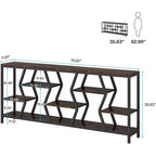 Table console de canapé Lantine 70,9 pouces avec étagères de rangement en bois à 4 niveaux