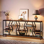Table console de canapé Lantine 70,9 pouces avec étagères de rangement en bois à 4 niveaux