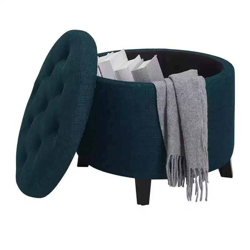 Pouf de rangement rond Designs4Comfort par Breighton Home