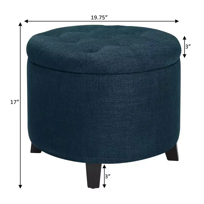 Pouf de rangement rond Designs4Comfort par Breighton Home