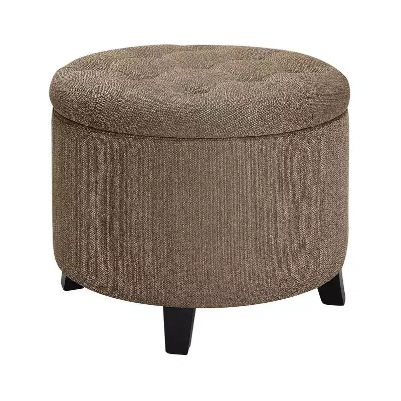 Pouf de rangement rond Designs4Comfort par Breighton Home