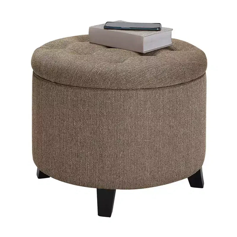 Pouf de rangement rond Designs4Comfort par Breighton Home