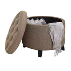 Pouf de rangement rond Designs4Comfort par Breighton Home
