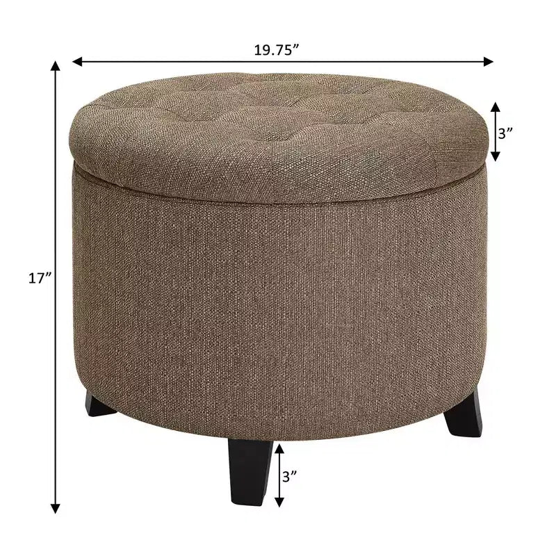 Pouf de rangement rond Designs4Comfort par Breighton Home