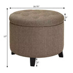 Pouf de rangement rond Designs4Comfort par Breighton Home
