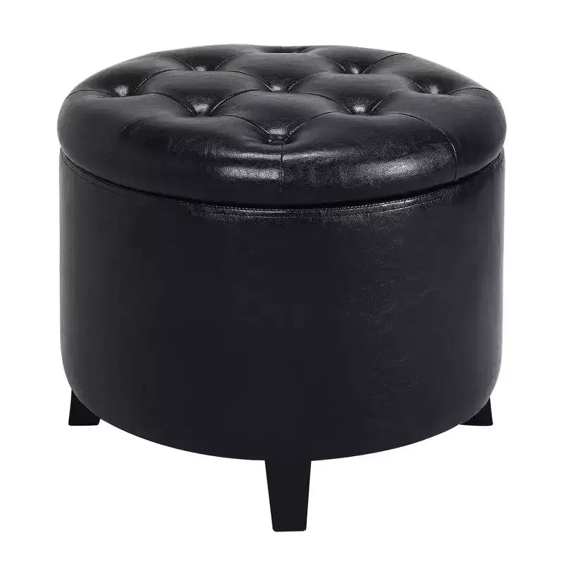 Pouf de rangement rond Designs4Comfort par Breighton Home