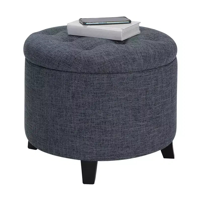 Pouf de rangement rond Designs4Comfort par Breighton Home