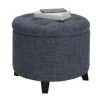 Pouf de rangement rond Designs4Comfort par Breighton Home