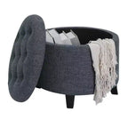 Pouf de rangement rond Designs4Comfort par Breighton Home