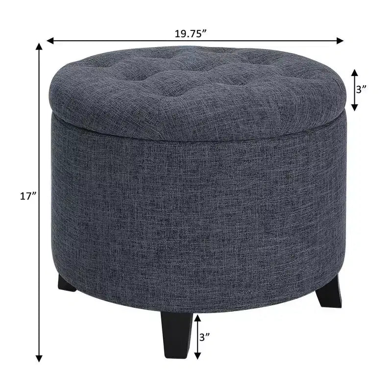 Pouf de rangement rond Designs4Comfort par Breighton Home