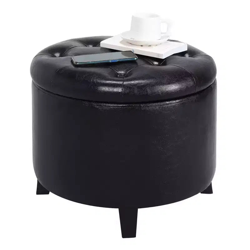 Pouf de rangement rond Designs4Comfort par Breighton Home