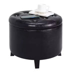 Pouf de rangement rond Designs4Comfort par Breighton Home