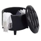 Pouf de rangement rond Designs4Comfort par Breighton Home