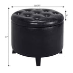 Pouf de rangement rond Designs4Comfort par Breighton Home