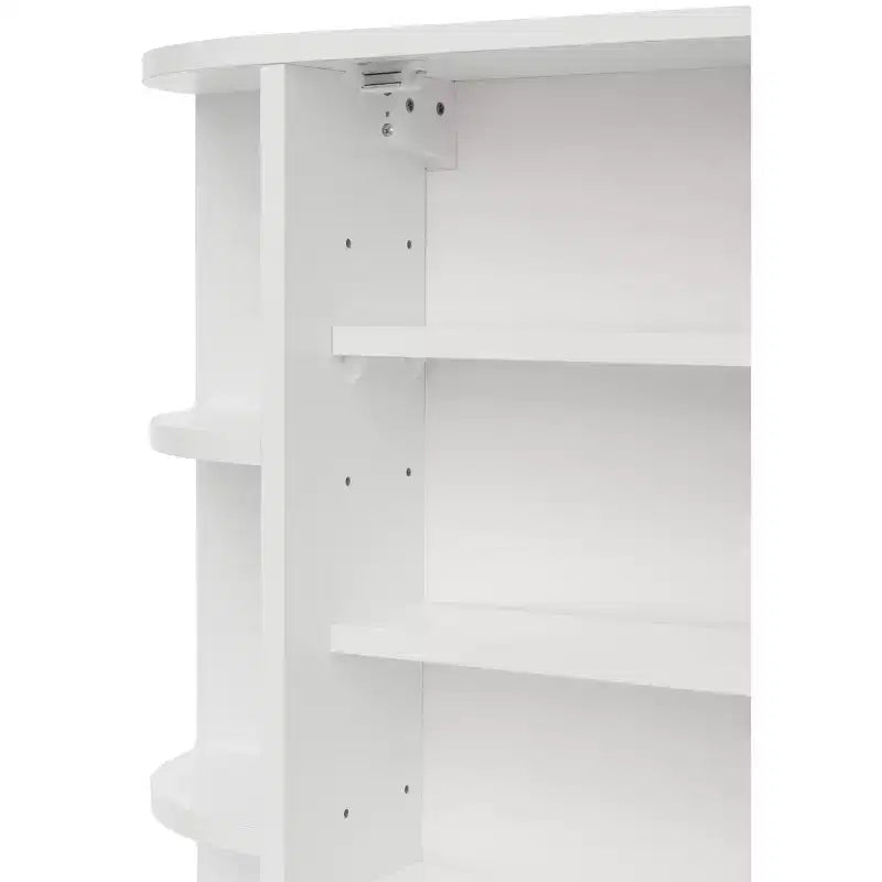 Meuble de rangement mural multifonctionnel Basicwise avec 4 étagères intérieures réglables et 6 étagères extérieures - Parfait comme organisateur de salle de bain