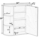 Meuble de rangement mural multifonctionnel Basicwise avec 4 étagères intérieures réglables et 6 étagères extérieures - Parfait comme organisateur de salle de bain