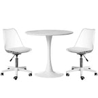 Chaise de bureau en acrylique transparent Fabulaxe - Chaise de bureau sans accoudoirs, réglable en hauteur, à roulettes - Parfaite pour le bureau à domicile ou la coiffeuse avec fonction pivotante