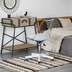 Chaise de bureau en acrylique transparent Fabulaxe - Chaise de bureau sans accoudoirs, réglable en hauteur, à roulettes - Parfaite pour le bureau à domicile ou la coiffeuse avec fonction pivotante