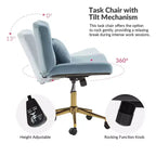 Chaise de bureau Nigel en flanelle moderne avec inclinaison et hauteur réglables Mecha|HULALA HOME