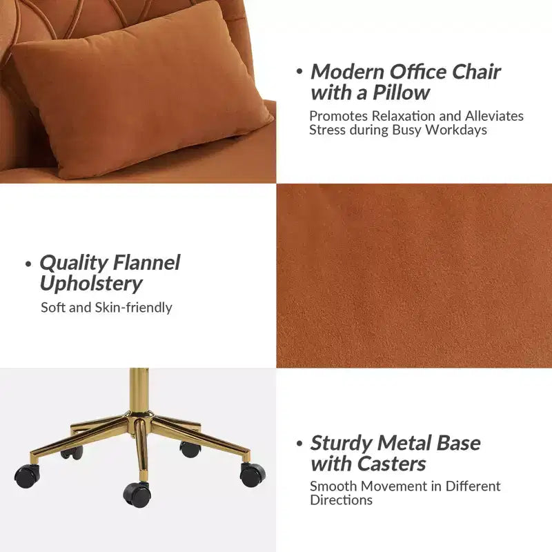Chaise de bureau Nigel en flanelle moderne avec inclinaison et hauteur réglables Mecha|HULALA HOME