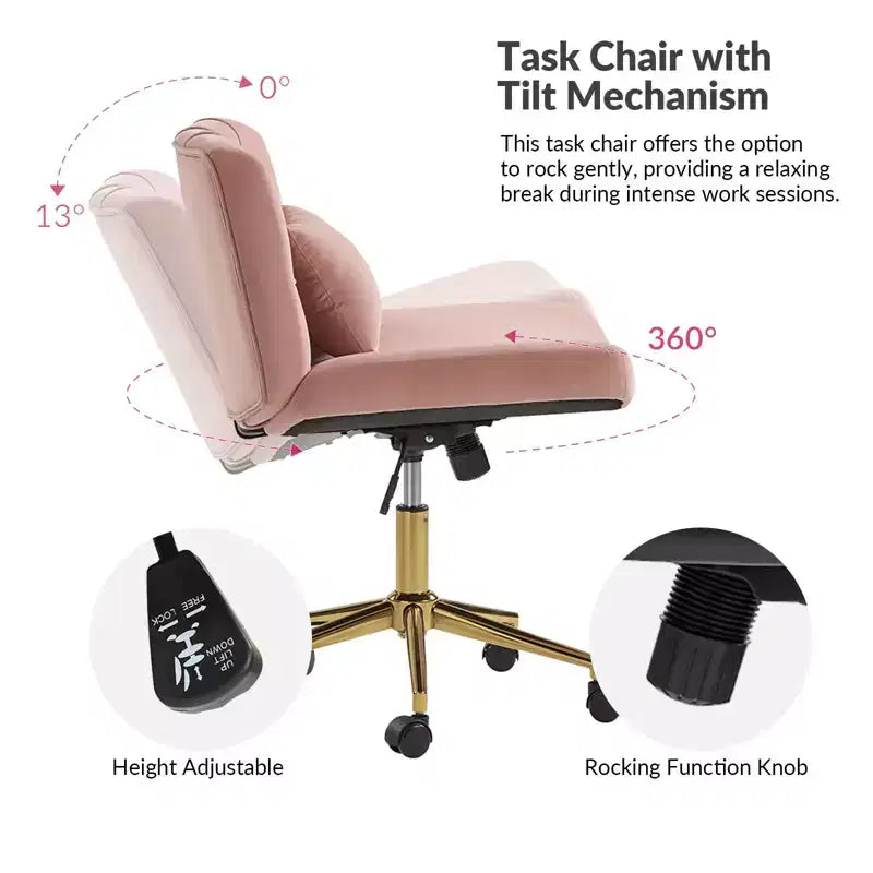 Chaise de bureau Nigel en flanelle moderne avec inclinaison et hauteur réglables Mecha|HULALA HOME