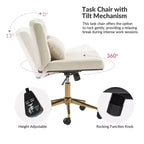 Chaise de bureau Nigel en flanelle moderne avec inclinaison et hauteur réglables Mecha|HULALA HOME