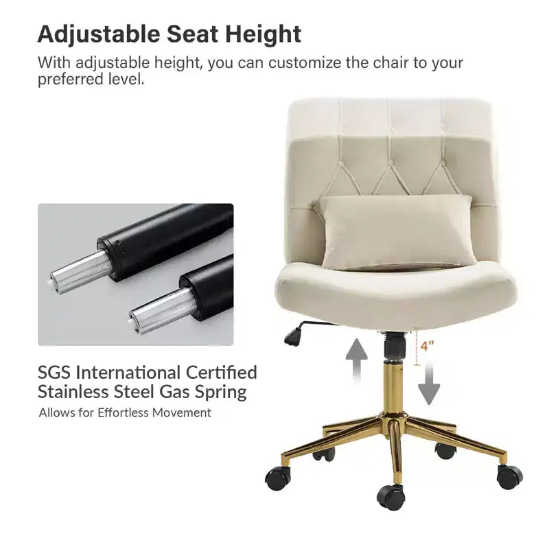 Chaise de bureau Nigel en flanelle moderne avec inclinaison et hauteur réglables Mecha|HULALA HOME