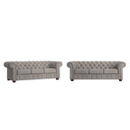 Canapé Chesterfield Gdansk avec accoudoirs arrondis et capitonnés