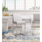 Ensemble de 3 tabourets de bar hauteur comptoir Element rembourrés en acier inoxydable - Manhattan Comfort