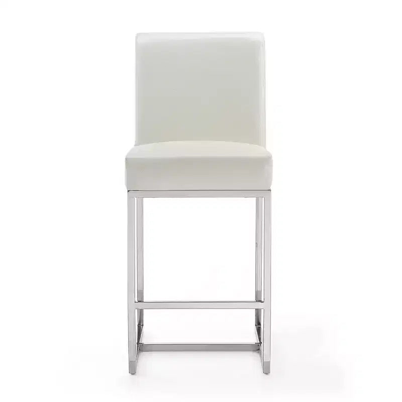 Ensemble de 3 tabourets de bar hauteur comptoir Element rembourrés en acier inoxydable - Manhattan Comfort