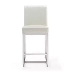Ensemble de 3 tabourets de bar hauteur comptoir Element rembourrés en acier inoxydable - Manhattan Comfort