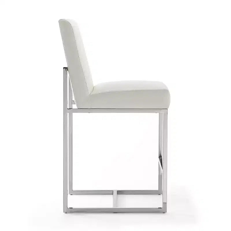 Ensemble de 3 tabourets de bar hauteur comptoir Element rembourrés en acier inoxydable - Manhattan Comfort