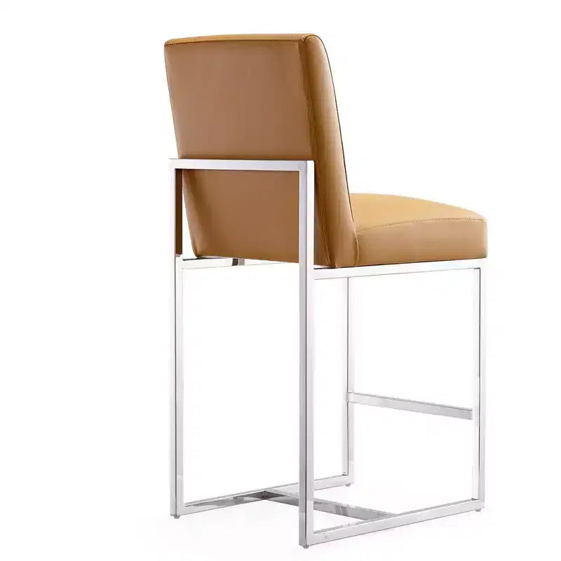 Ensemble de 3 tabourets de bar hauteur comptoir Element rembourrés en acier inoxydable - Manhattan Comfort