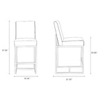 Ensemble de 3 tabourets de bar hauteur comptoir Element rembourrés en acier inoxydable - Manhattan Comfort