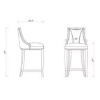 Tabouret de bar Empress en hêtre rembourré - Manhattan Comfort