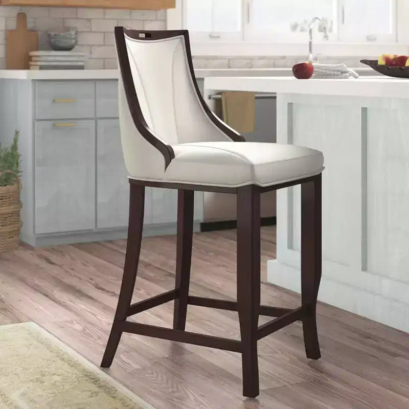 Tabouret de bar Empress en hêtre rembourré - Manhattan Comfort