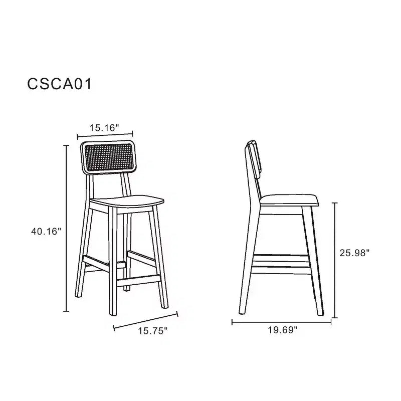 Lot de 3 tabourets de bar hauteur comptoir Versailles en bois – Manhattan Comfort