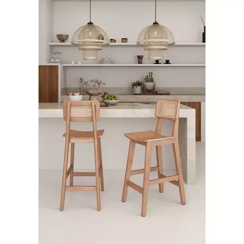 Lot de 3 tabourets de bar hauteur comptoir Versailles en bois – Manhattan Comfort