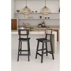 Lot de 3 tabourets de bar hauteur comptoir Versailles en bois – Manhattan Comfort