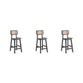 Set of 3 Versailles Wood Counter Height Barstools - Manhattan Comfort