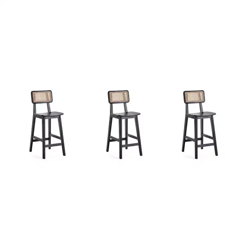 Set of 3 Versailles Wood Counter Height Barstools - Manhattan Comfort