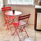 Ensemble bistro pliant 3 pièces en métal, salon de conversation intérieur/extérieur résistant aux intempéries pour patio, cour, jardin