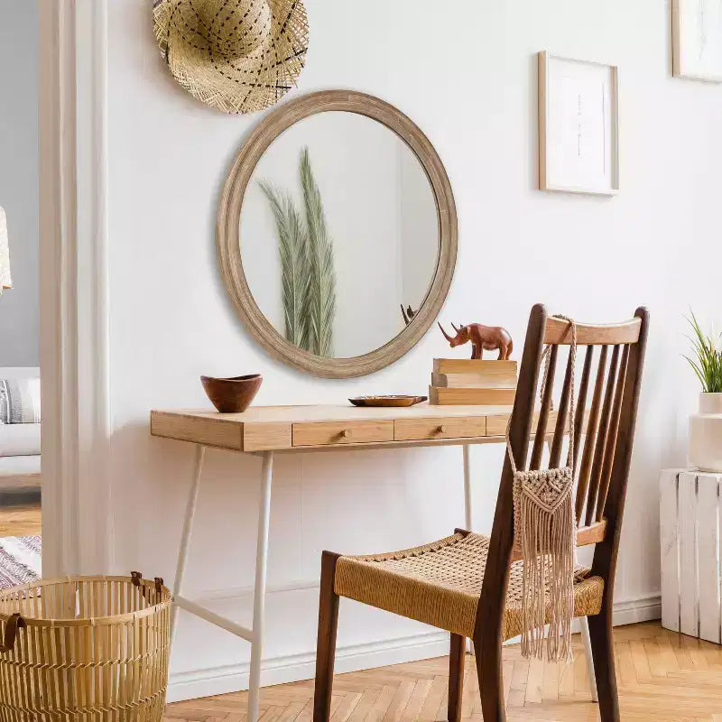 Miroir rond mural Mansell de 28 pouces - Kate & Laurel All Things Decor