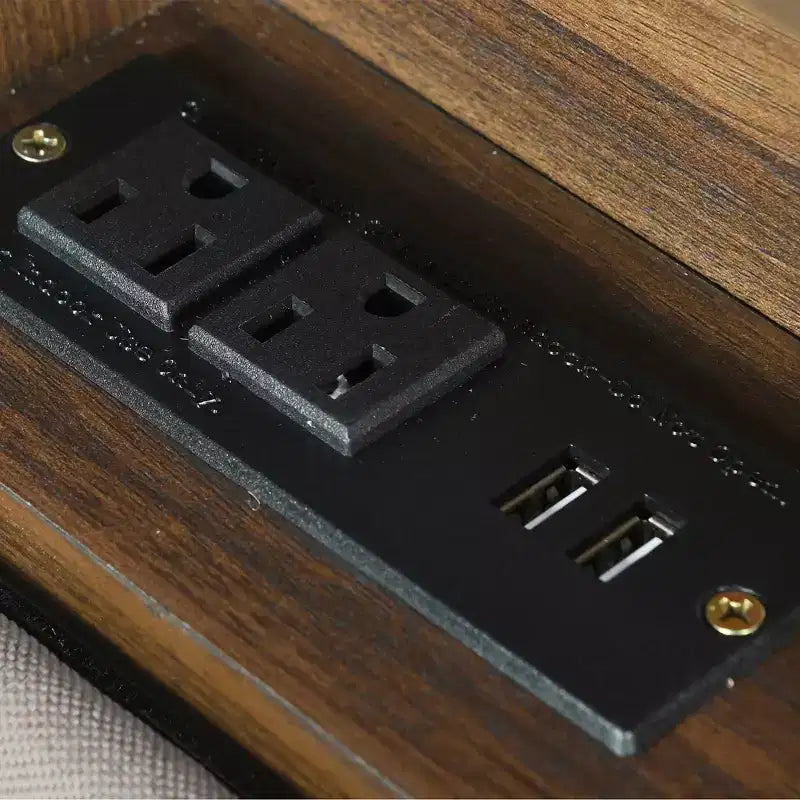 Lit plateforme capitonné pleine/grand lit avec tête de lit de rangement, lit gigogne simple, 2 tiroirs et prises de courant et ports USB, 4L - ModernLuxe